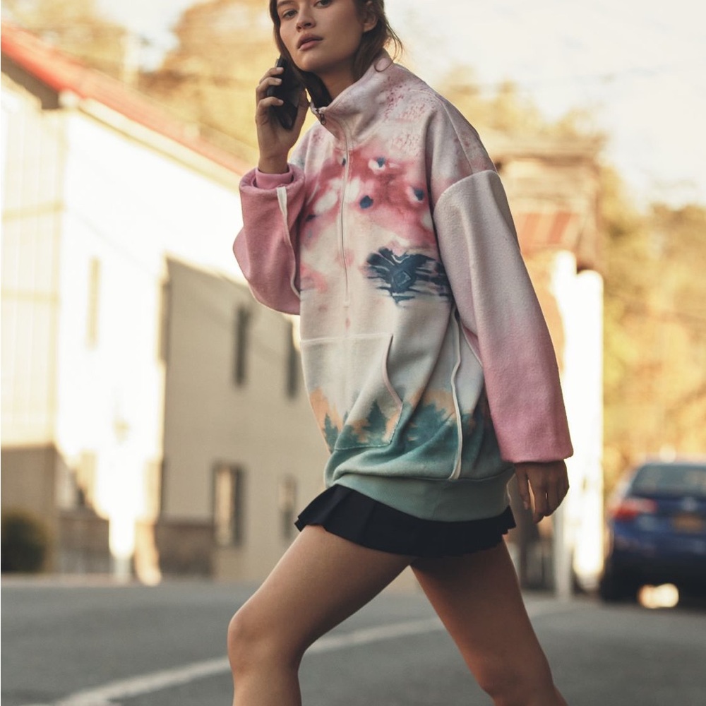NEW NWT Anthropologie Pilcro Colorful Half-Zip Pullover size S
